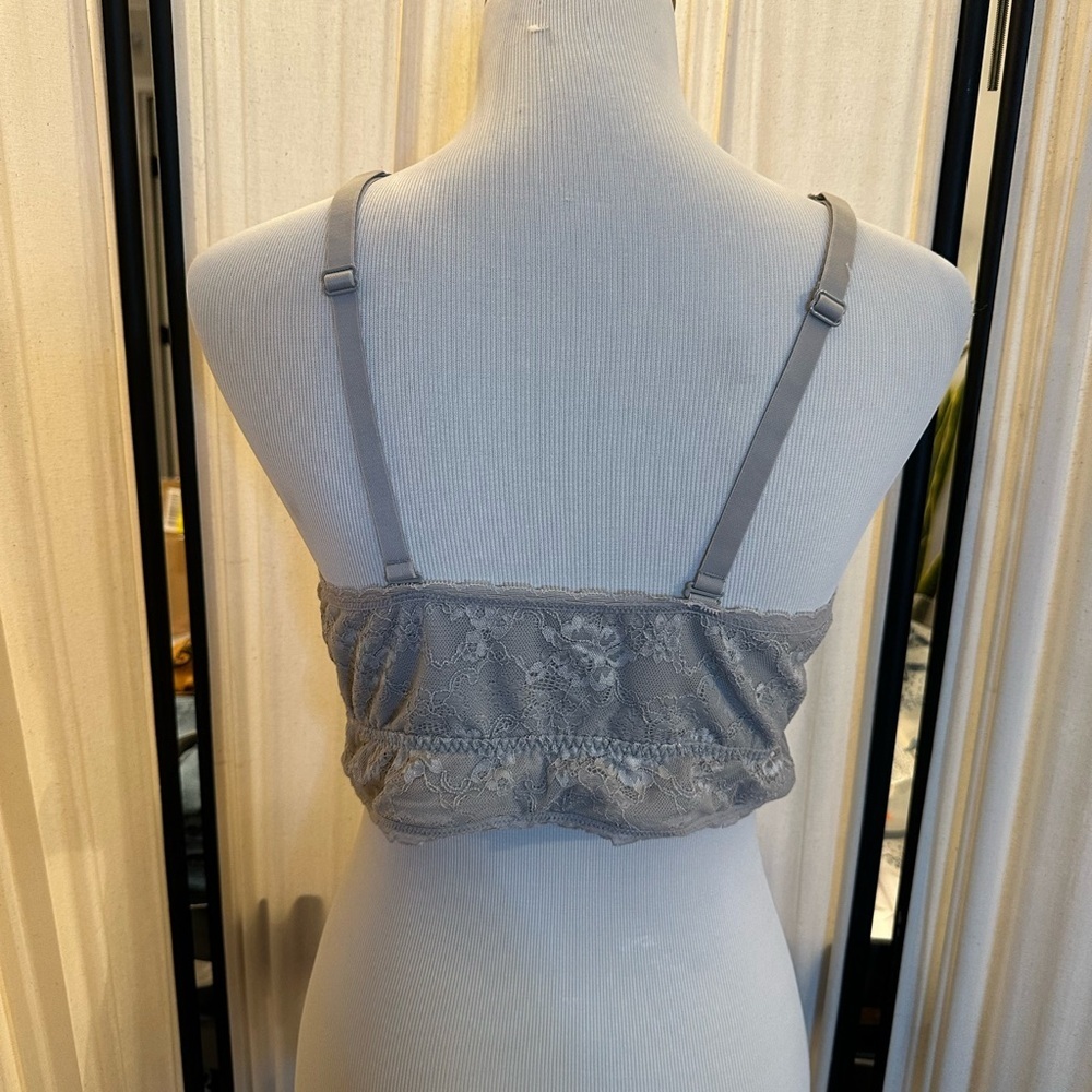Cacique Gray Lace Bra with Sweetheart Neckline - Picture 2 of 3